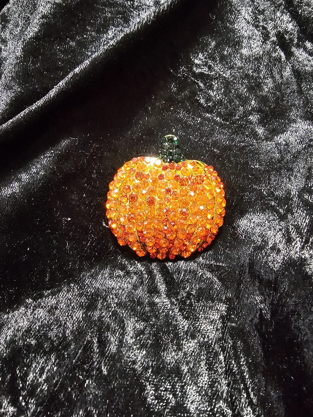 Orange Crystal Pumpkin Brooch